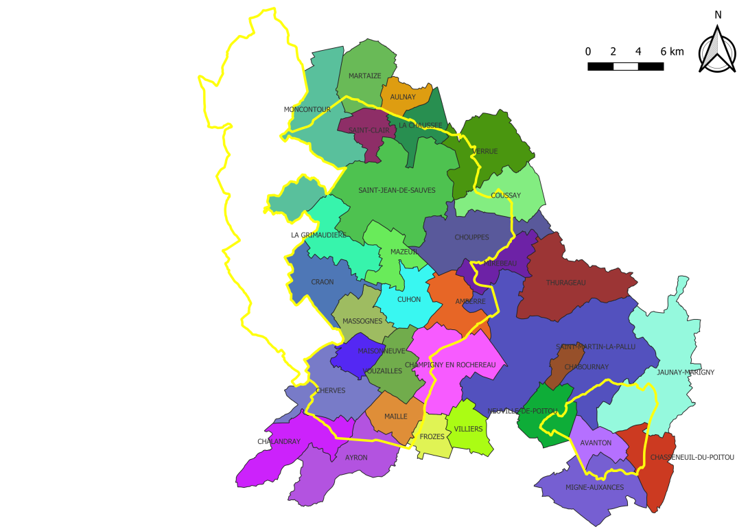 carte des communes situées dans la ZPS